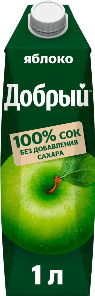 Сок «Добрый» яблочный 1 л